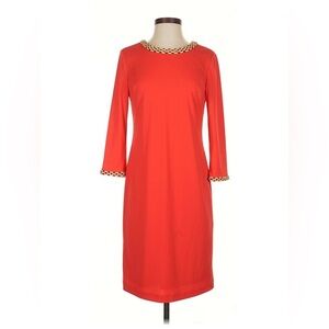 Karl Lagerfeld Paris Embellished Trim Shift Dress Red Size 4